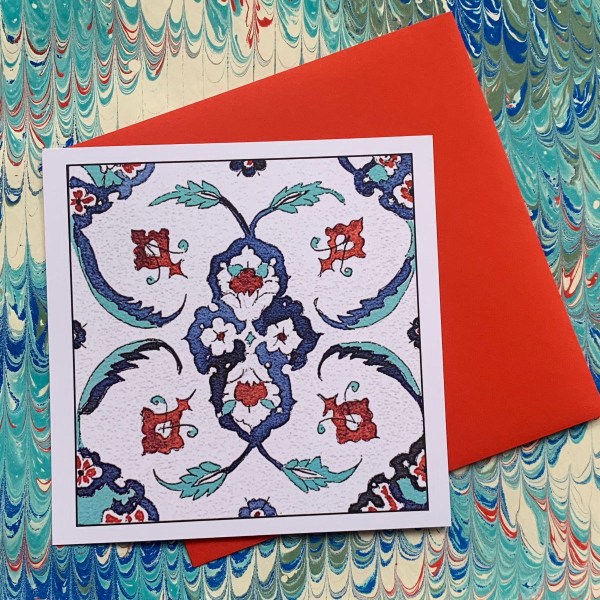 IZNIK TILE WATERCOLOR REPRODUCTION