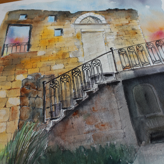 Original Watercolor Wide Open 27X35