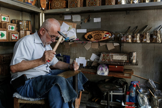 Lebanon Traveler - an artisan in his workshop in Bourj Hammoud