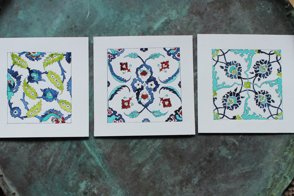 Original Watercolors Iznik Tiles