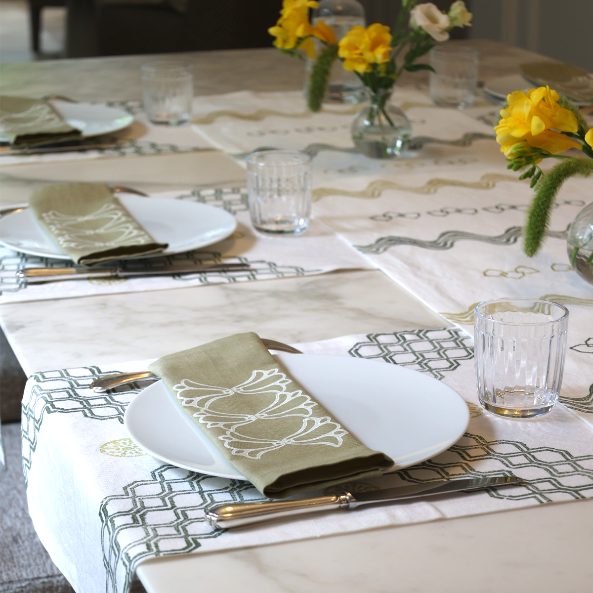 Country Chic : Sets et Chemin de Table Imprimés en Lin pour Décoration de Table