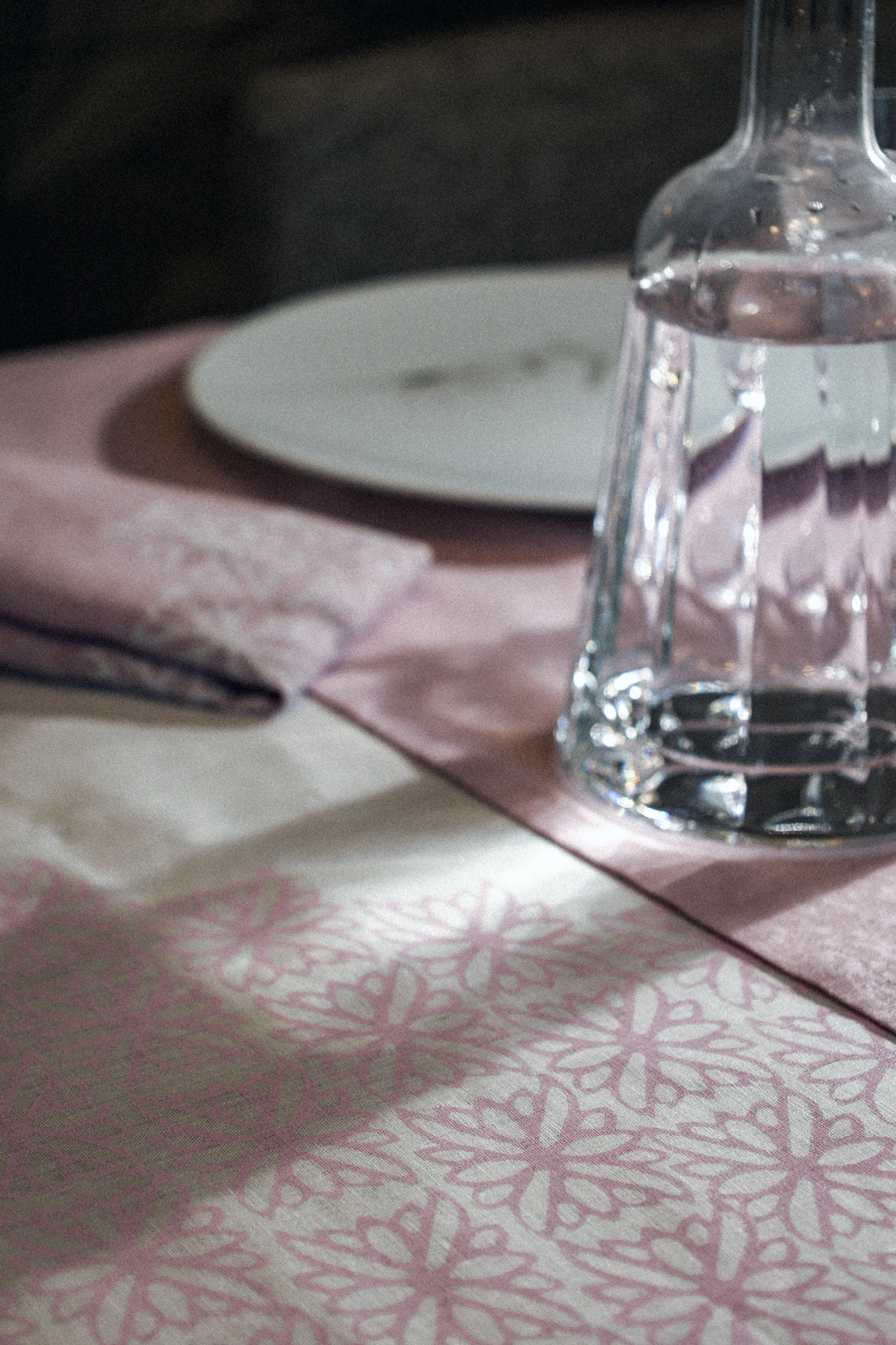 Handmade Linen tablecloth Lilac
