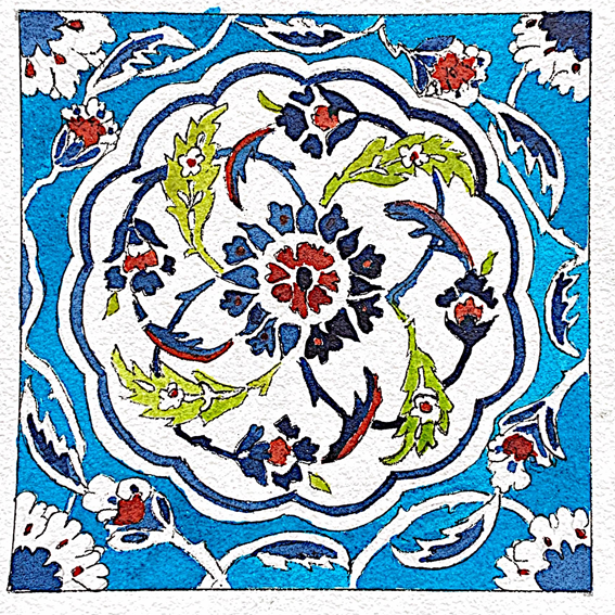 Original Watercolors Iznik Tiles