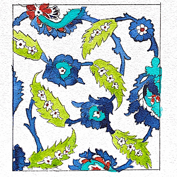 Original Watercolors Iznik Tiles