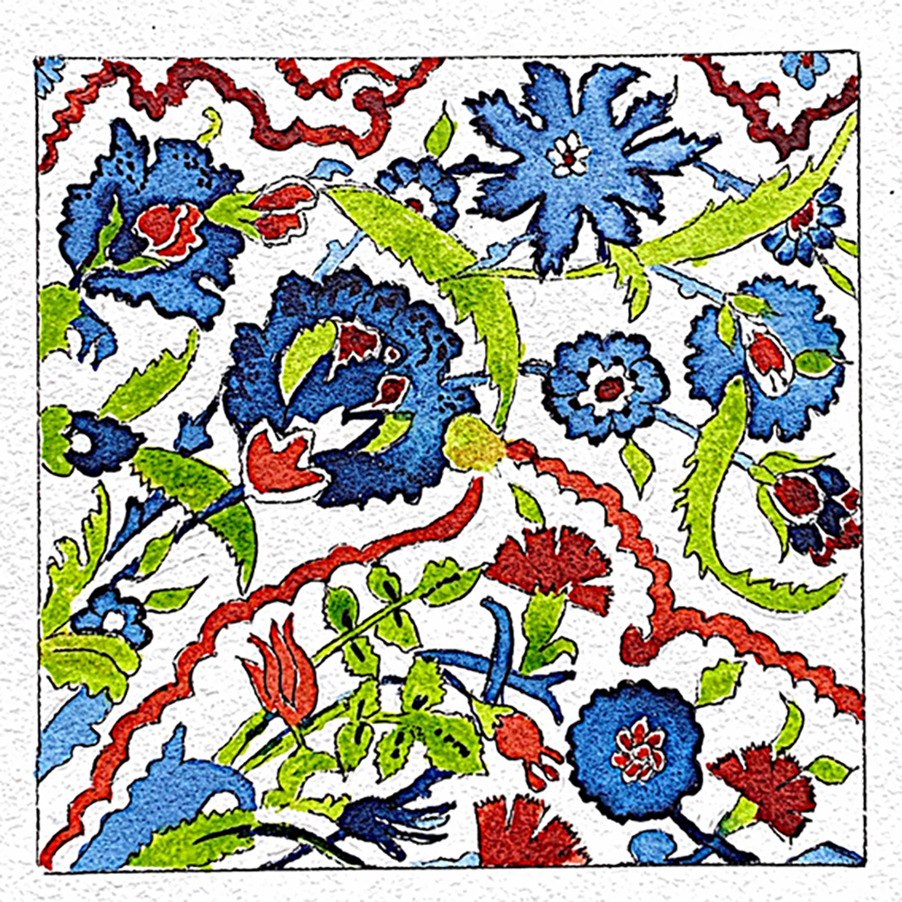 Original Watercolors Iznik Tiles