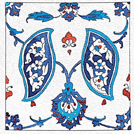 Original Watercolors Iznik Tiles