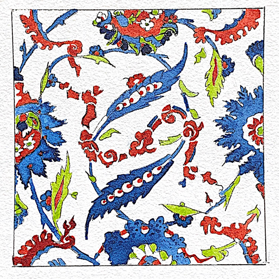 Original Watercolors Iznik Tiles