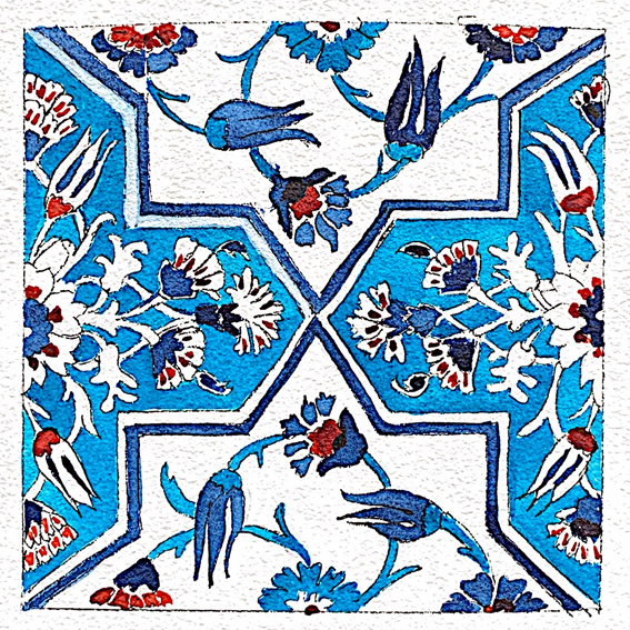 Original Watercolors Iznik Tiles