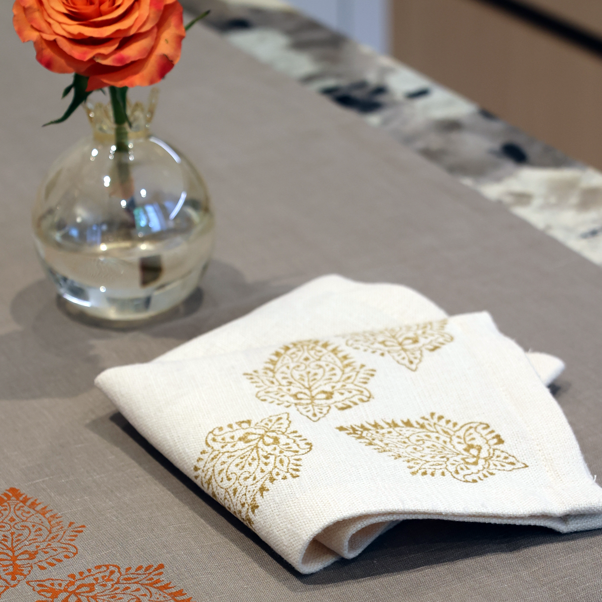 Ethical and Elegant Off White Linen Placemat and Napkin - Summer Collection