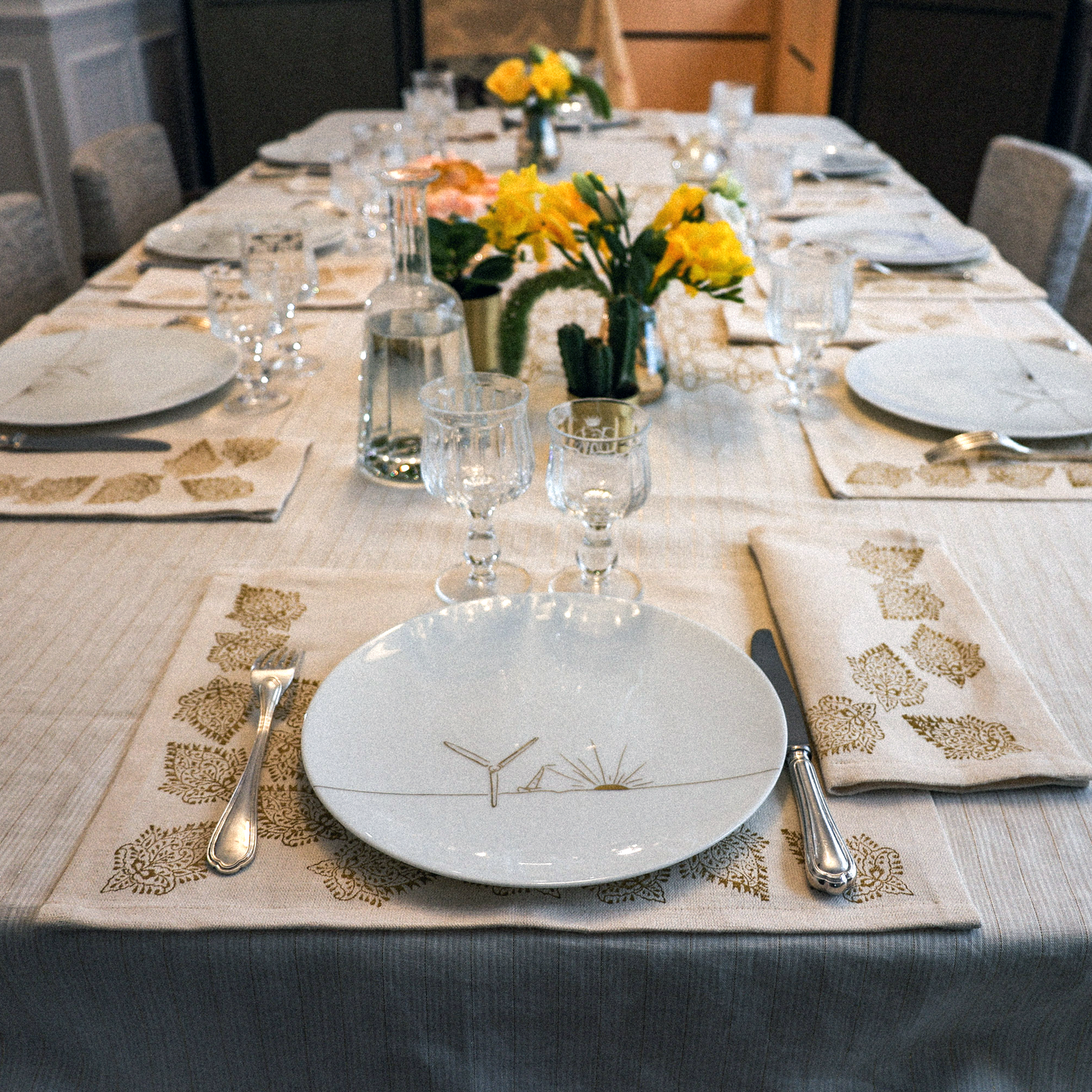 Ethical and Elegant Off White Linen Placemat and Napkin - Summer Collection
