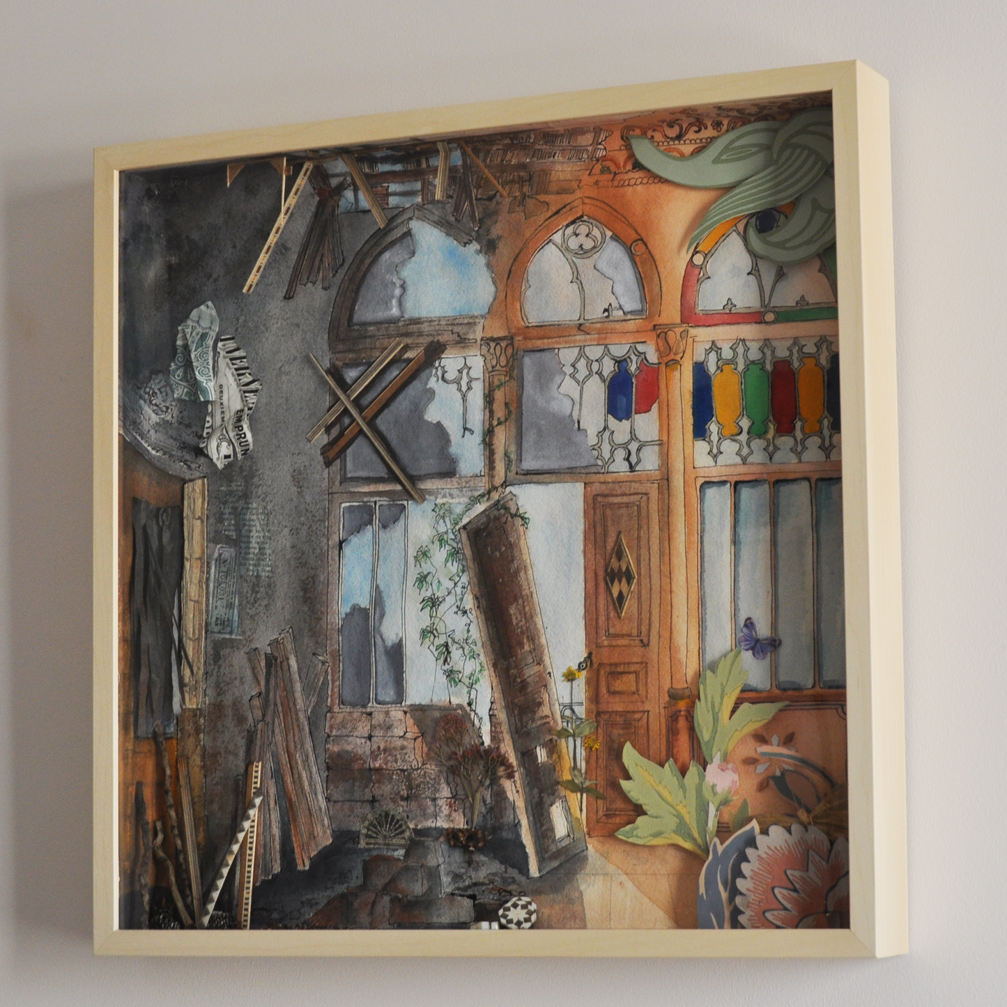 Original Watercolor Metamorphose 3D 52X52