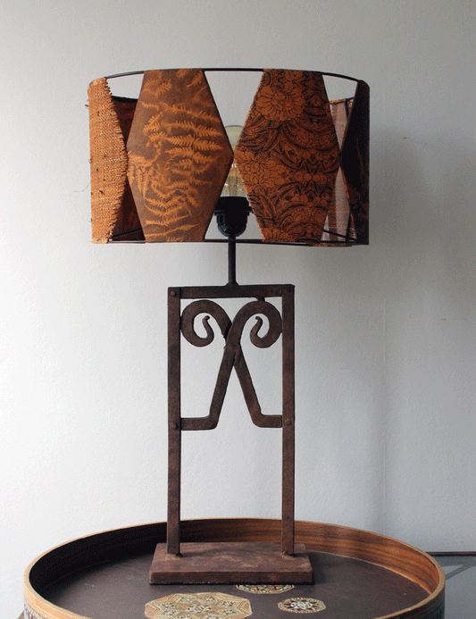 Upcycled hand forged table lamp Lambda