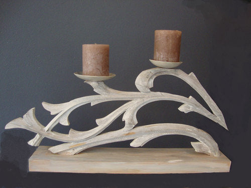 bougeoir en bois recyclé