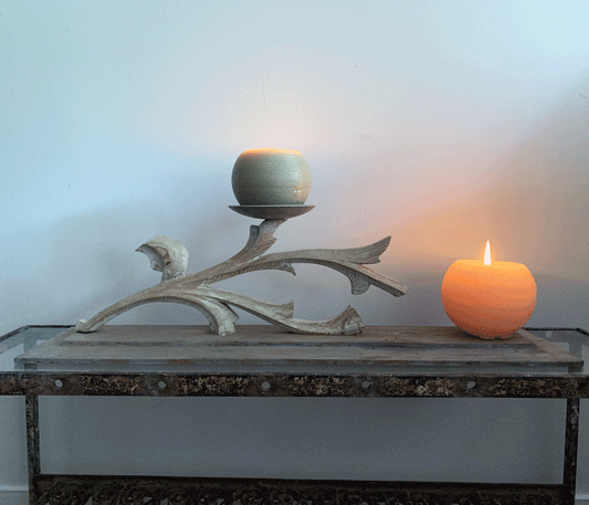 Juniper Wood Candle Holder: A Piece of Lebanese Heritage