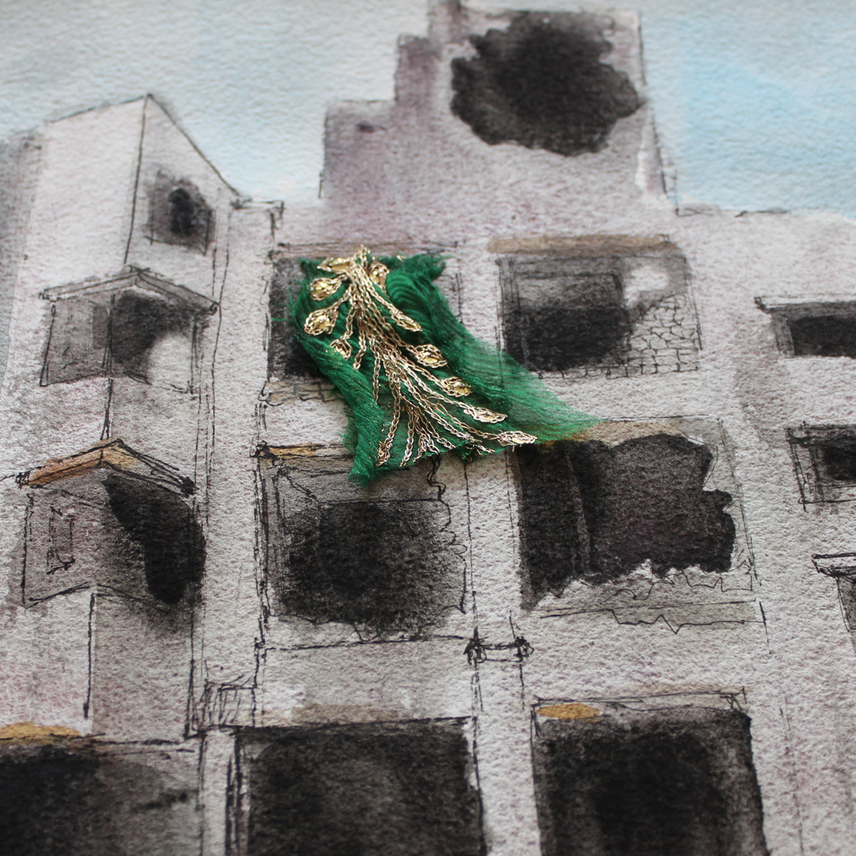 Original Watercolor War and Consequences Resilience