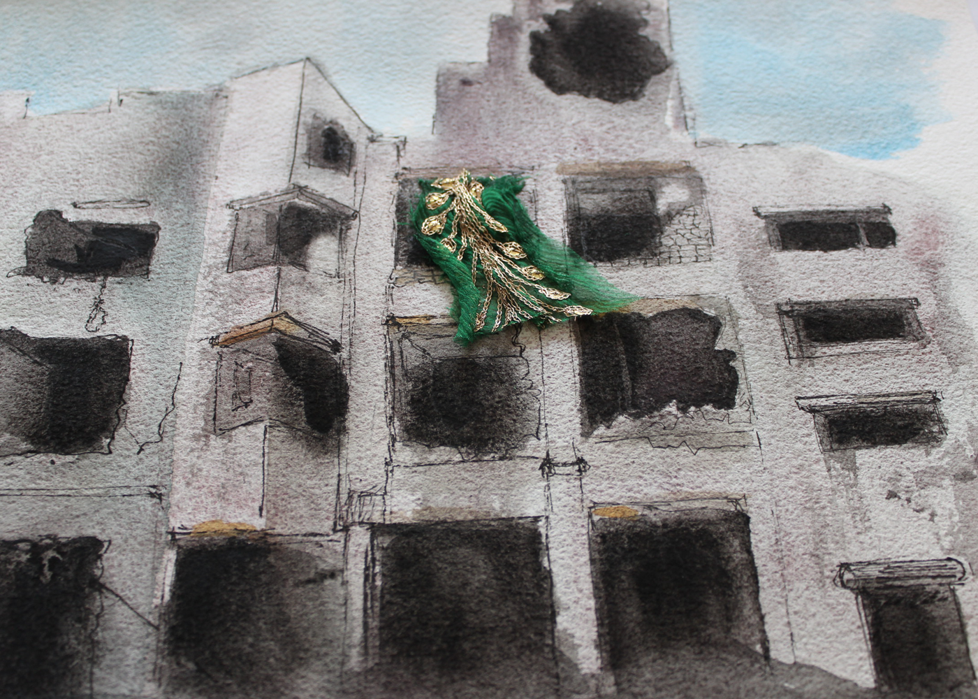 Original Watercolor War and Consequences Resilience