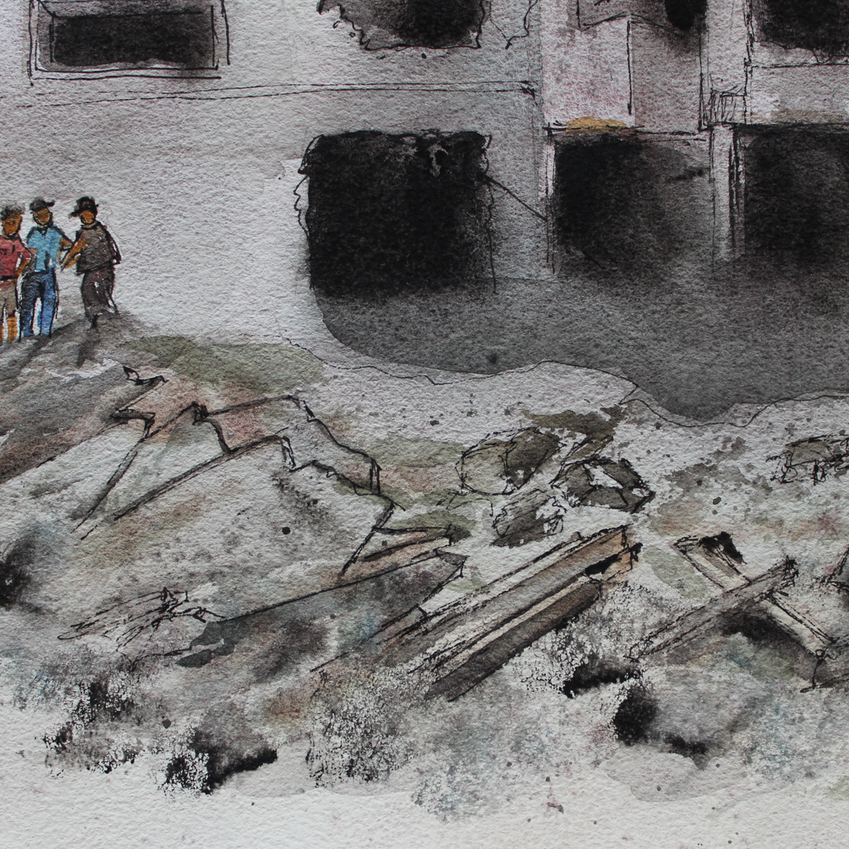 Original Watercolor War and Consequences Resilience