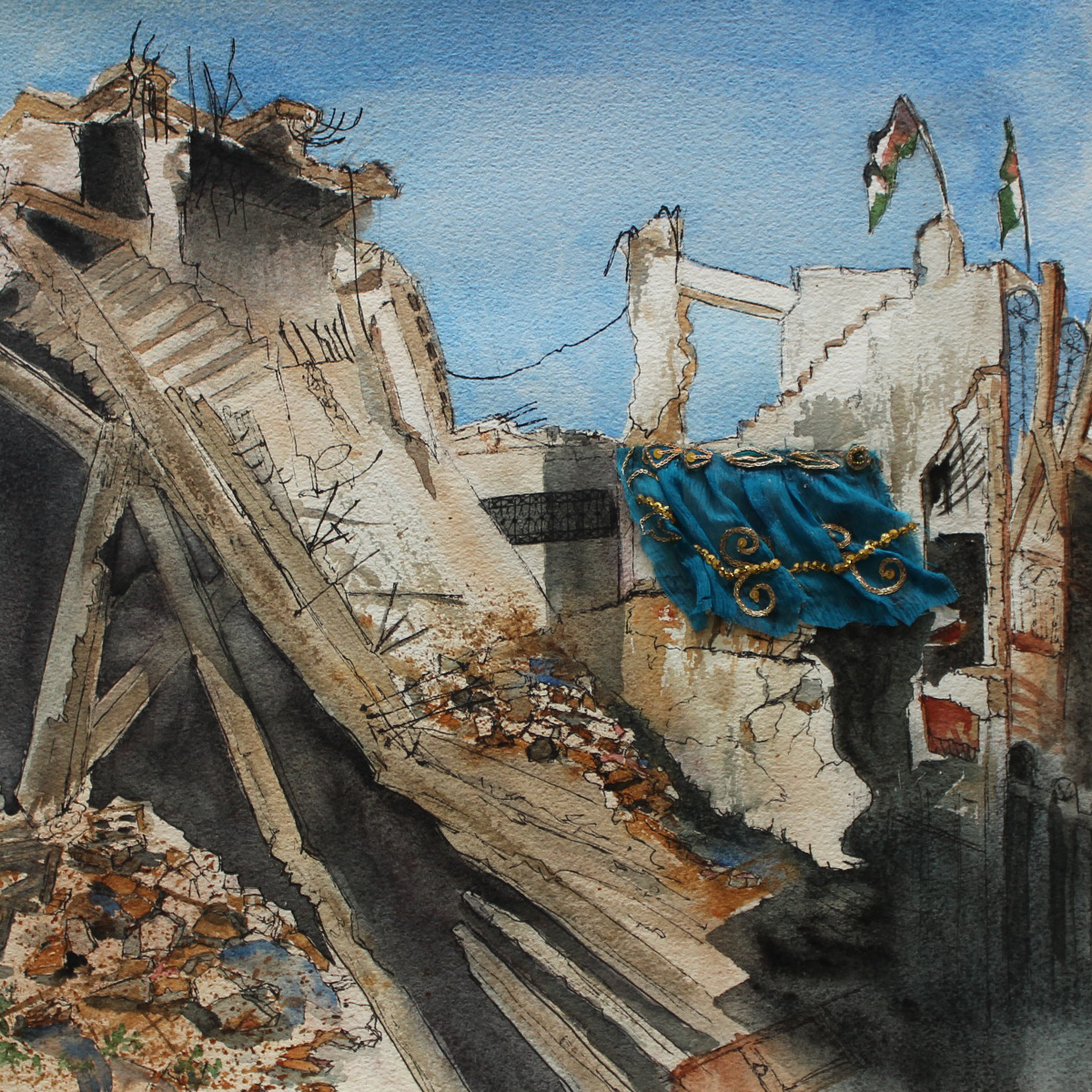 Original Watercolor War and Consequences I'm Here To Stay