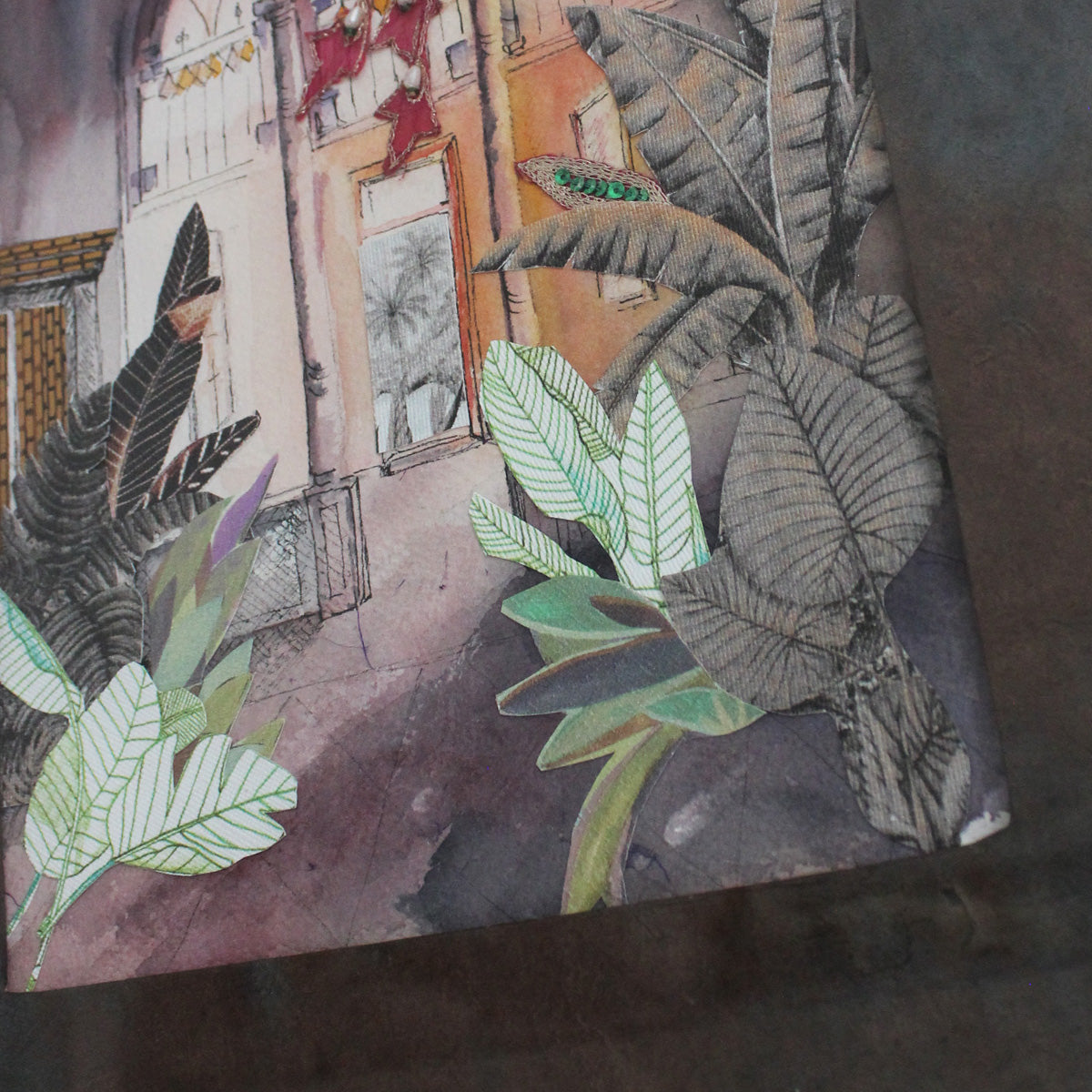 Original Watercolor and Mixed Media Jungle à Beyrouth 29X21