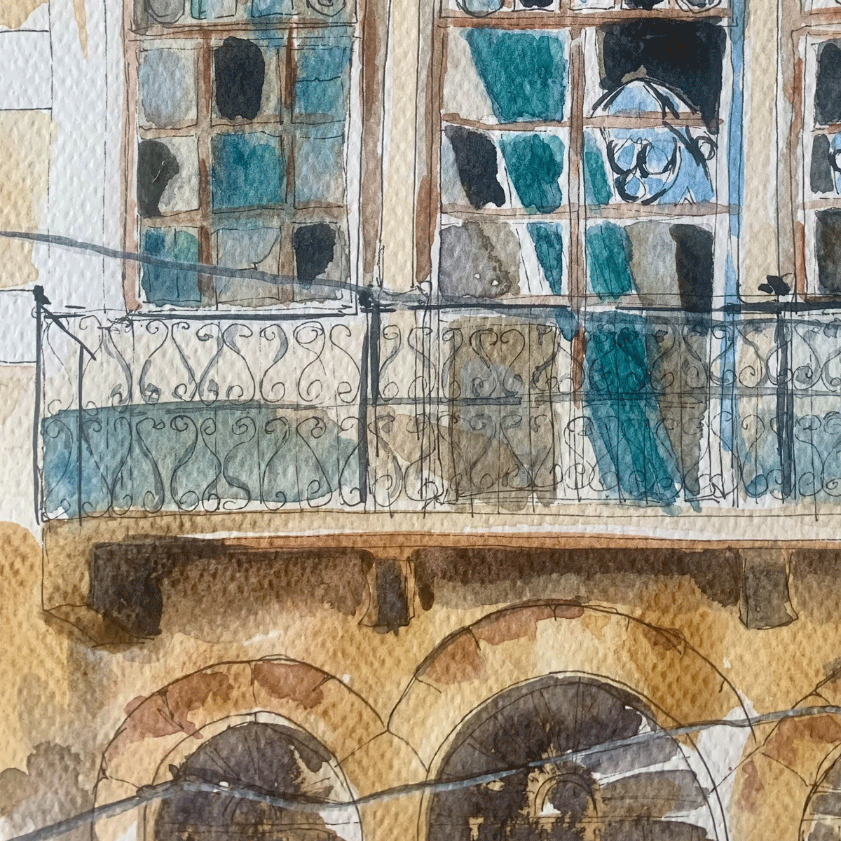 Original watercolor A Lovely Mess 40X30