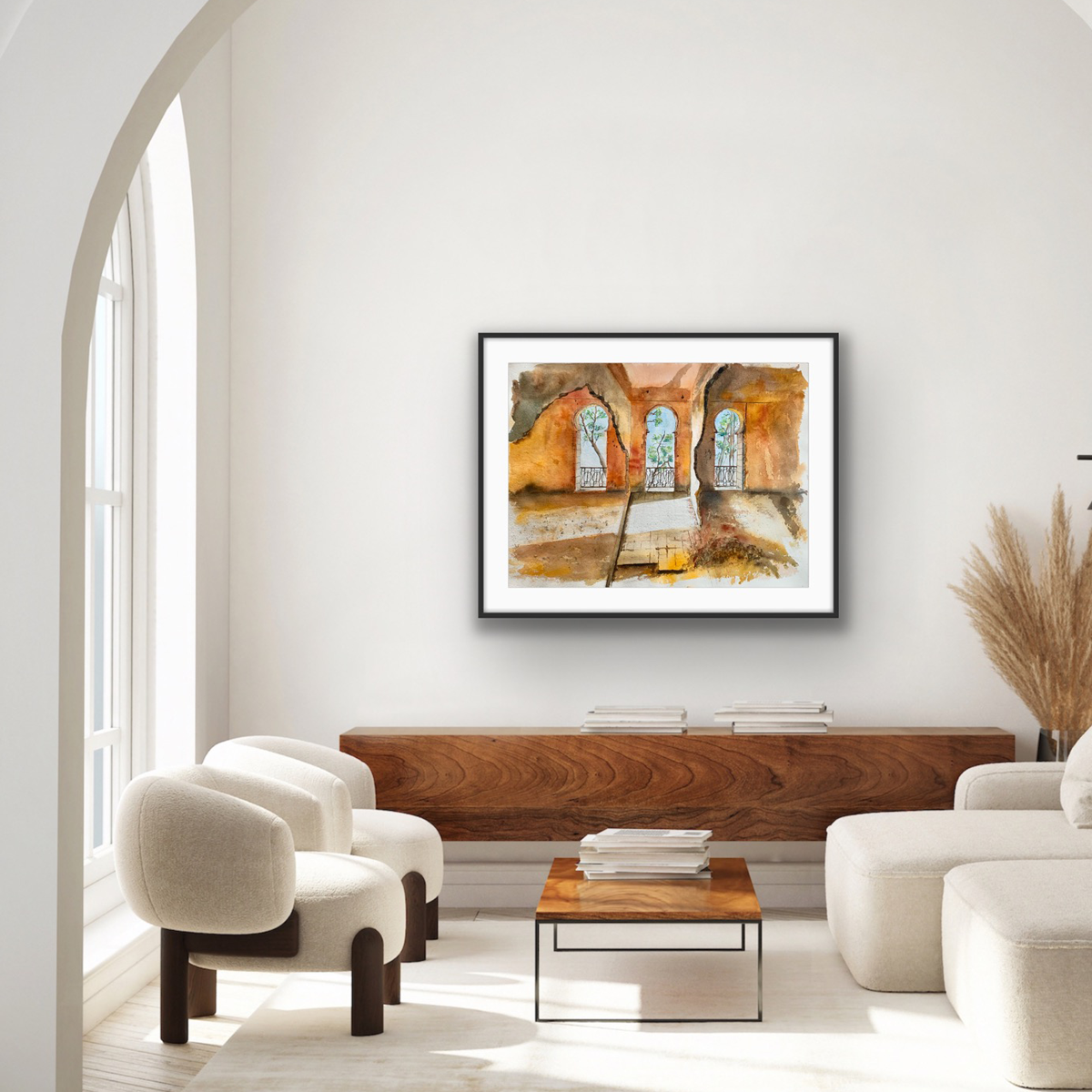 Original Watercolour Golden light 80 X 60