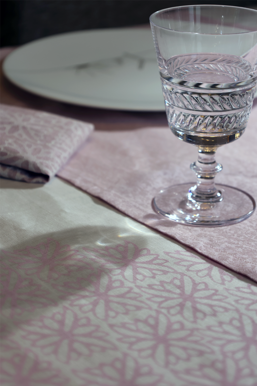 Handmade Linen tablecloth Lilac