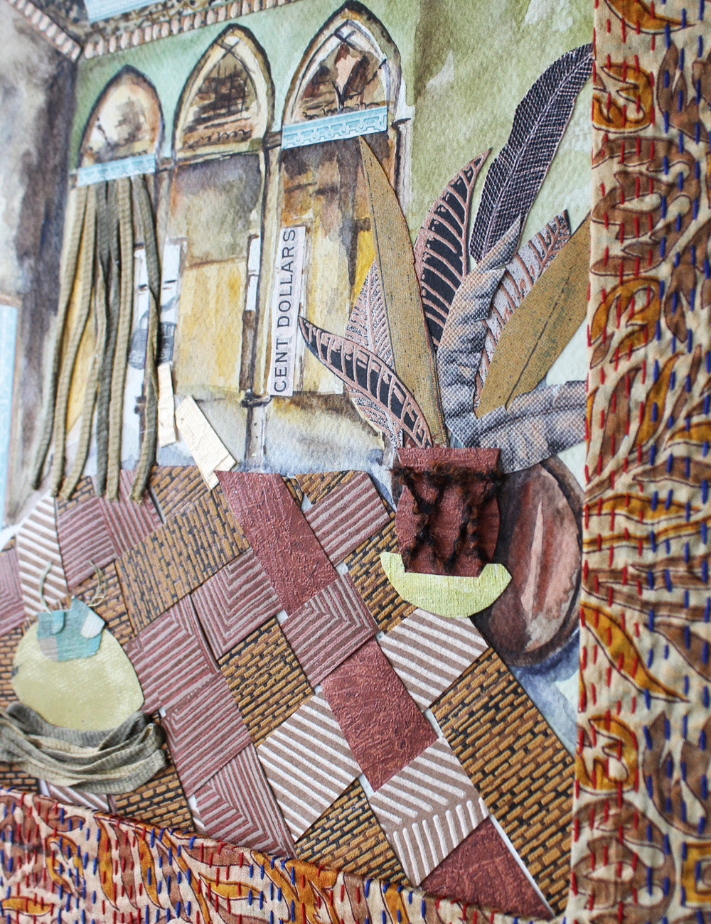 Original Watercolor and Mixed Media To leave or to stay 36X24