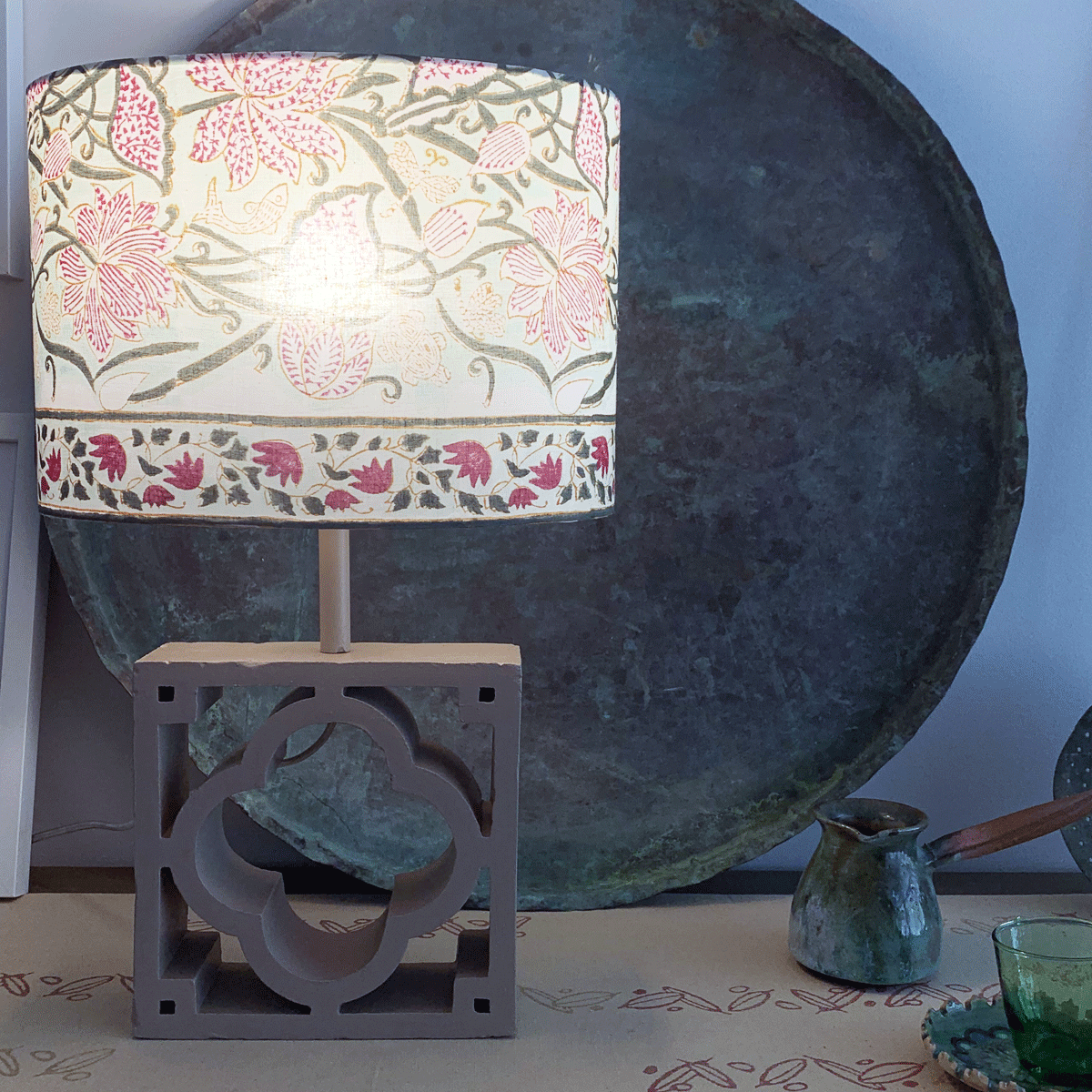 Beirut Claustra: Mediterranean Lamp Revival in Beige