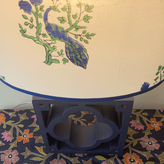 Deep Blue Clay Table lamp The Peacock
