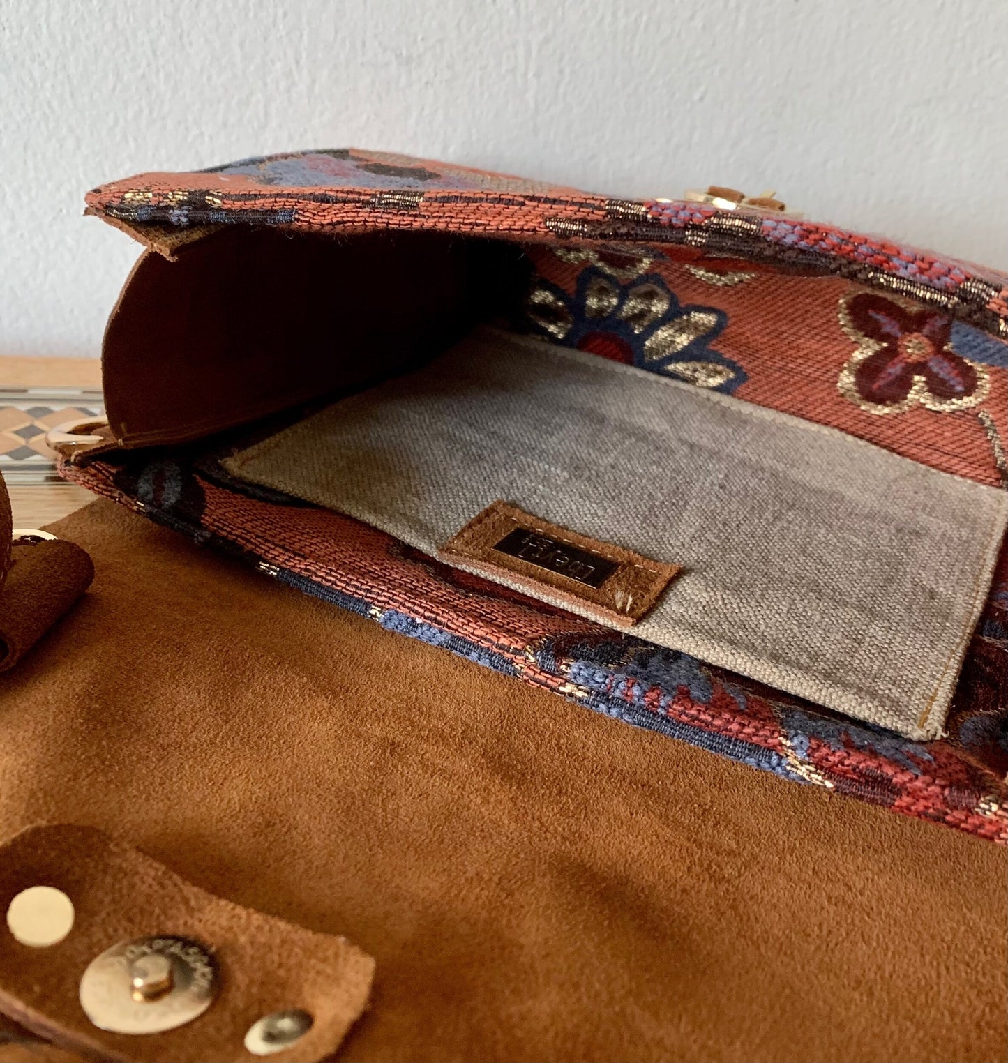 Suede Satchel bag, Graffiti