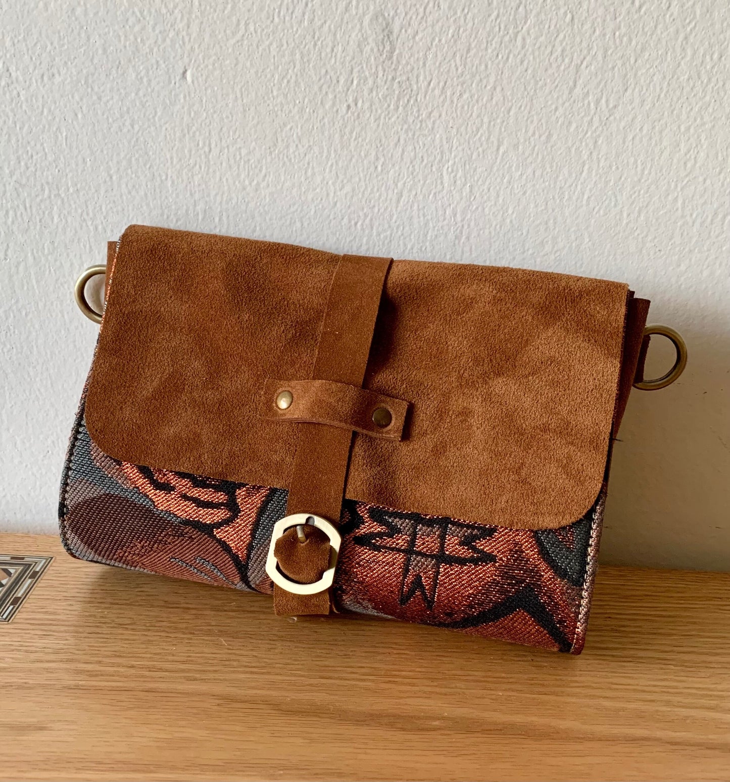Suede Satchel bag, Graffiti