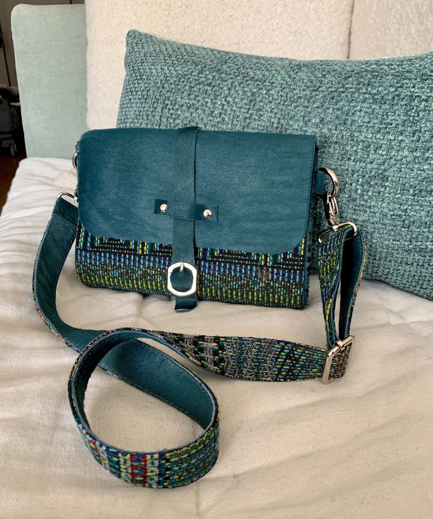 Unique Crossbody pony satchel bag, Go Green