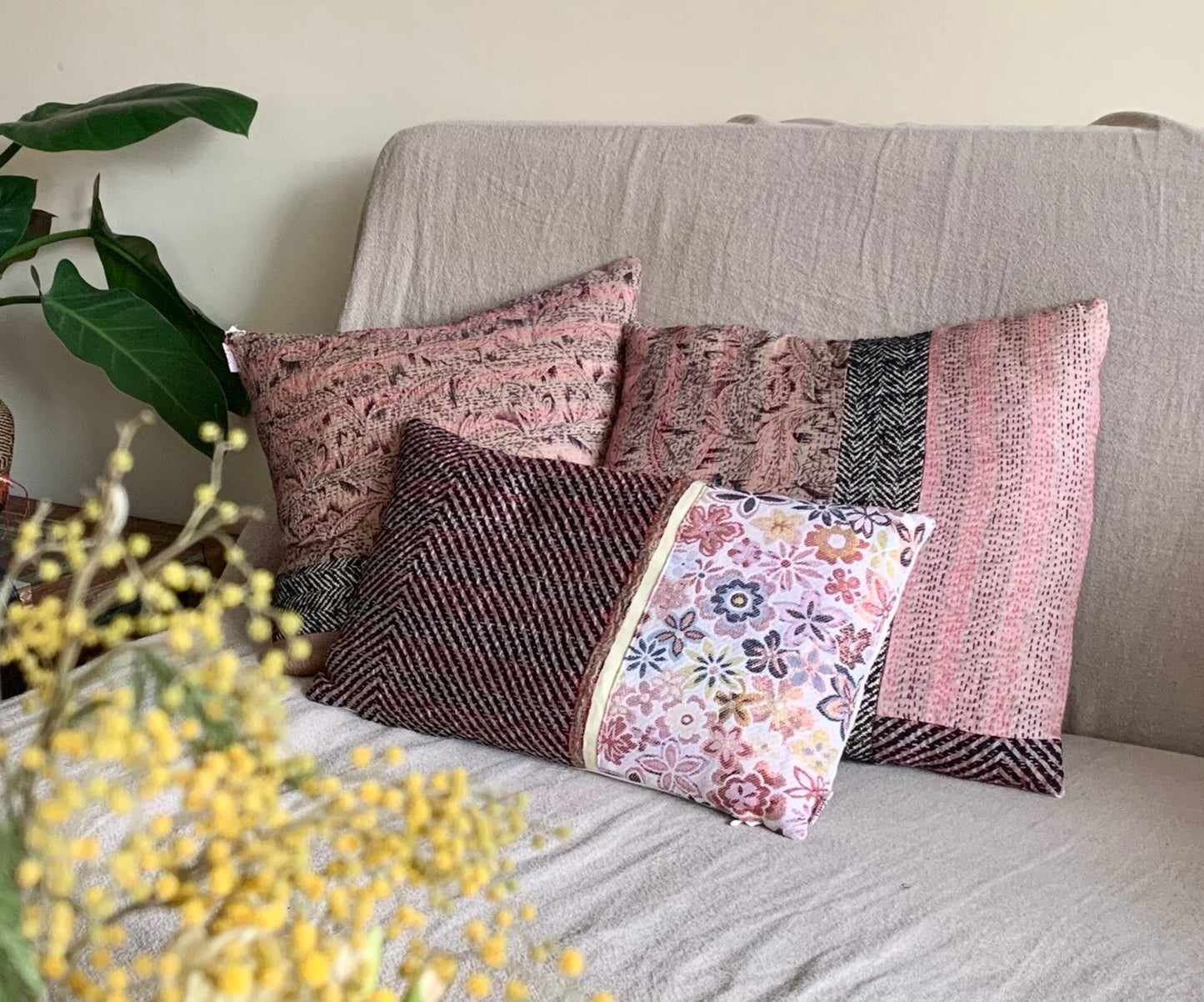 Rectangular throw pillow cover Flower.