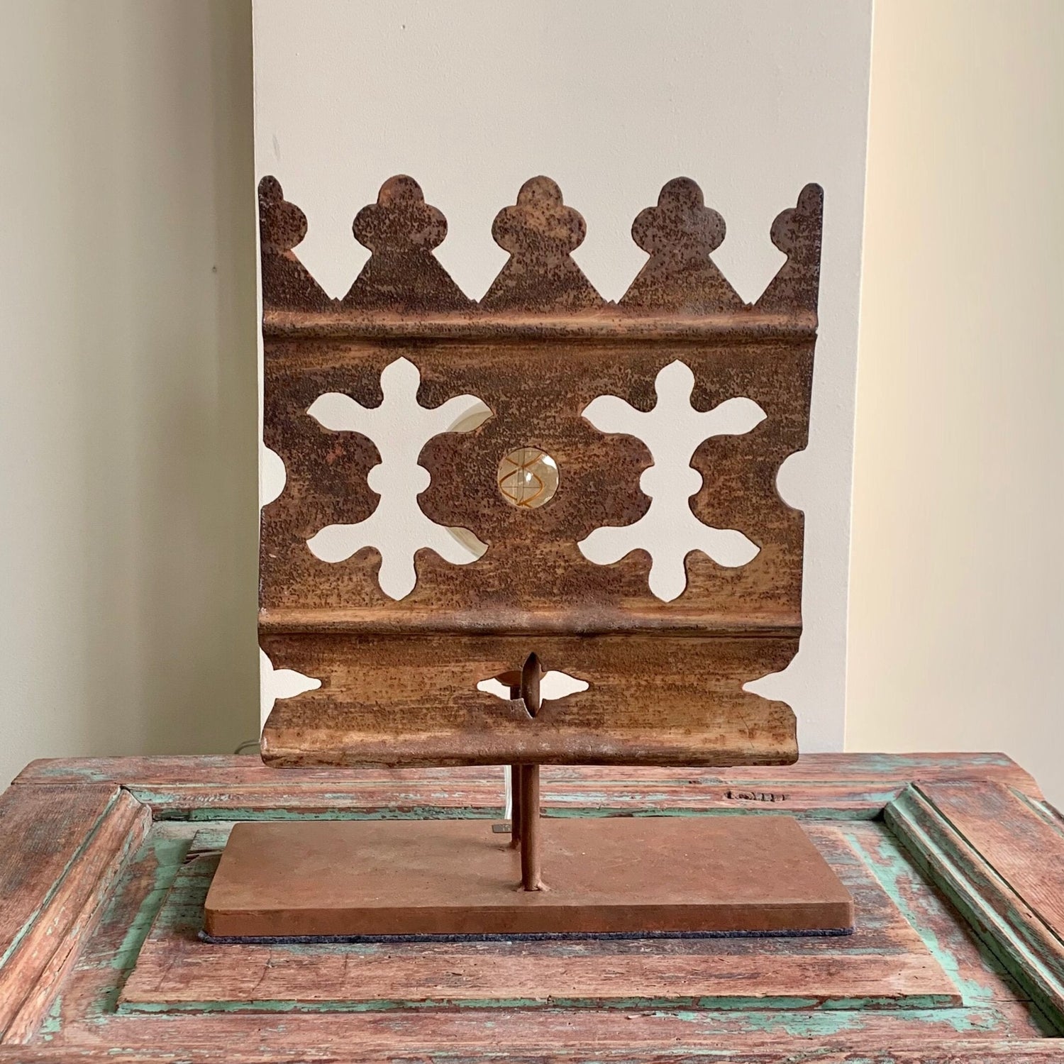 antique metal table lamp