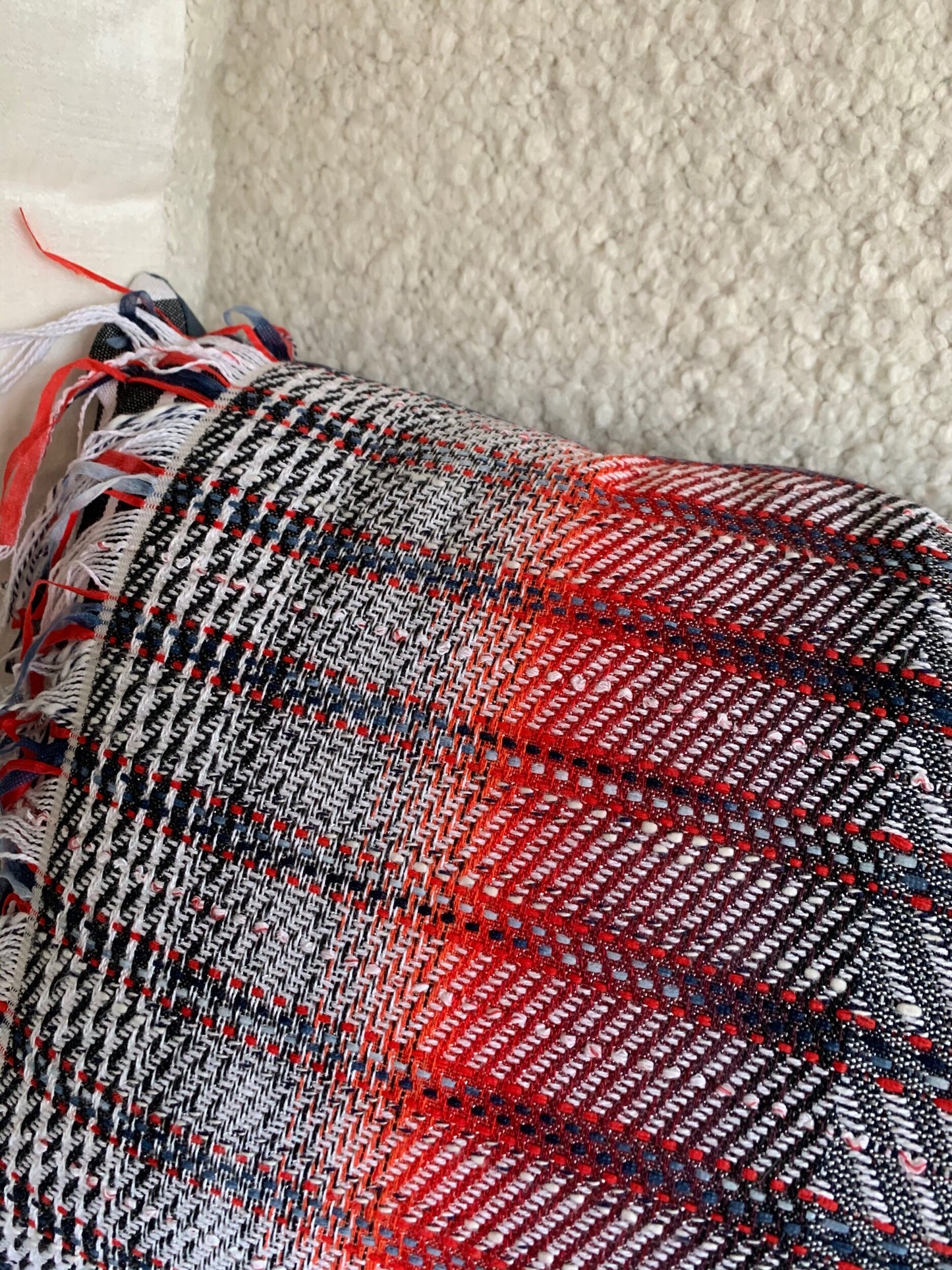 Rectangular pillow cover Fringes and Stripes.
