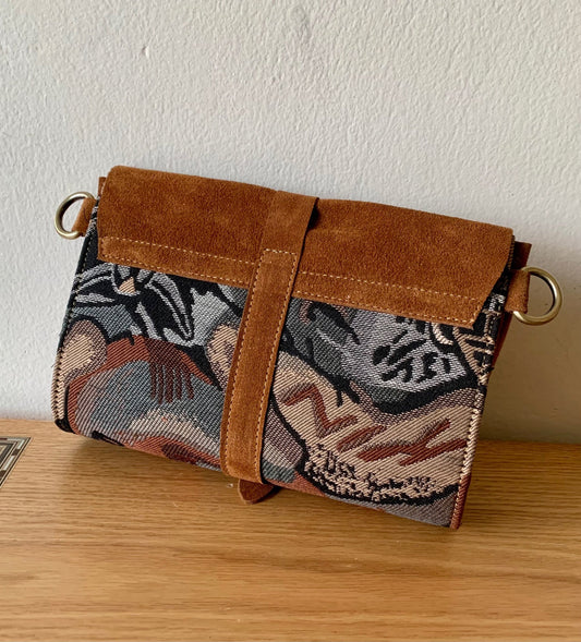 Suede Satchel bag, Graffiti