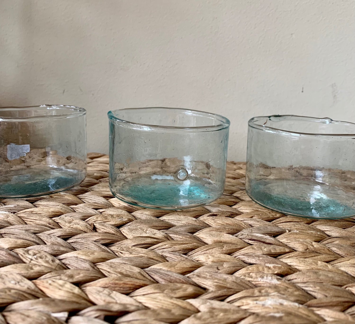 Set of 2 blown glass cups.