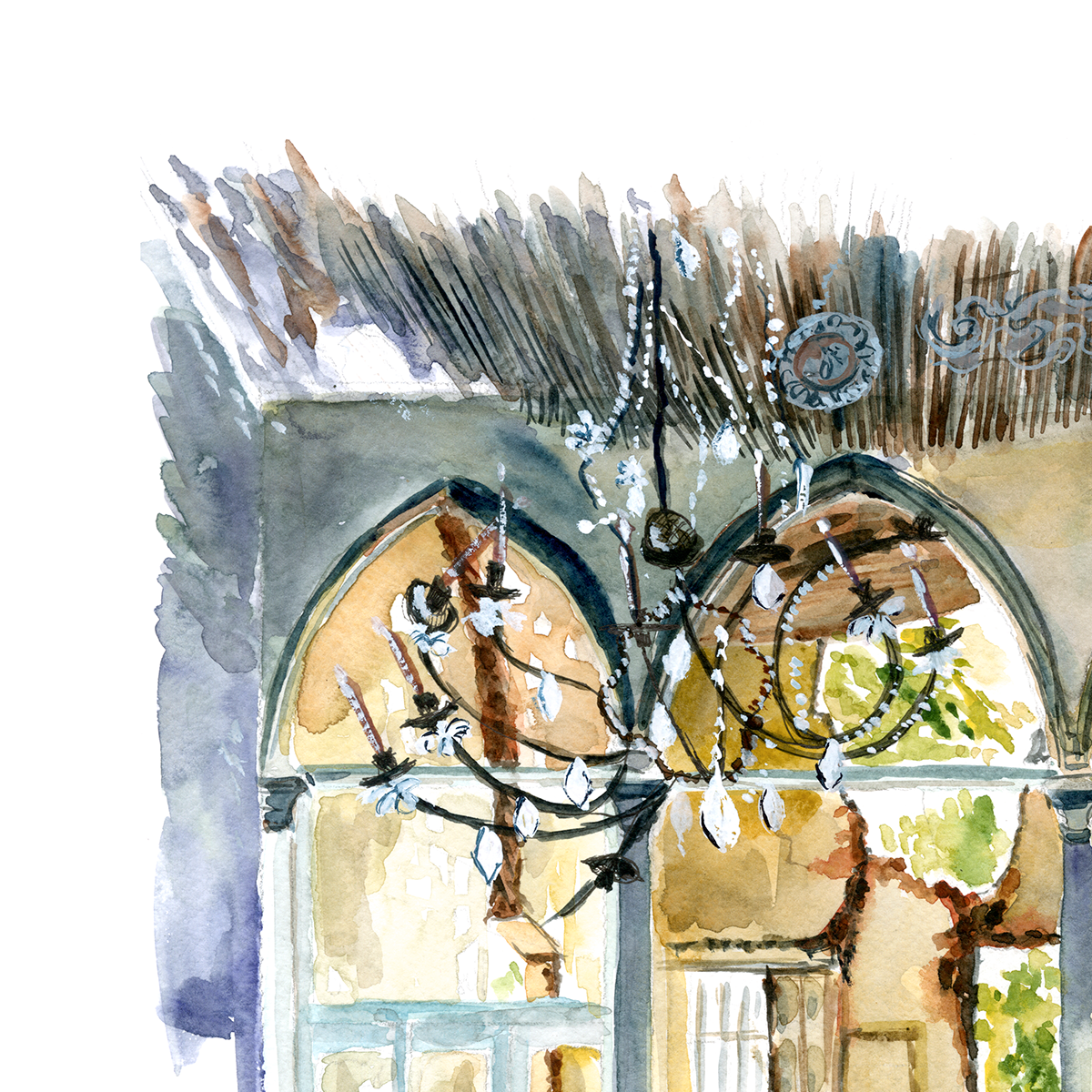 Reproduction aquarelle "Beyrouth après l'explosion"