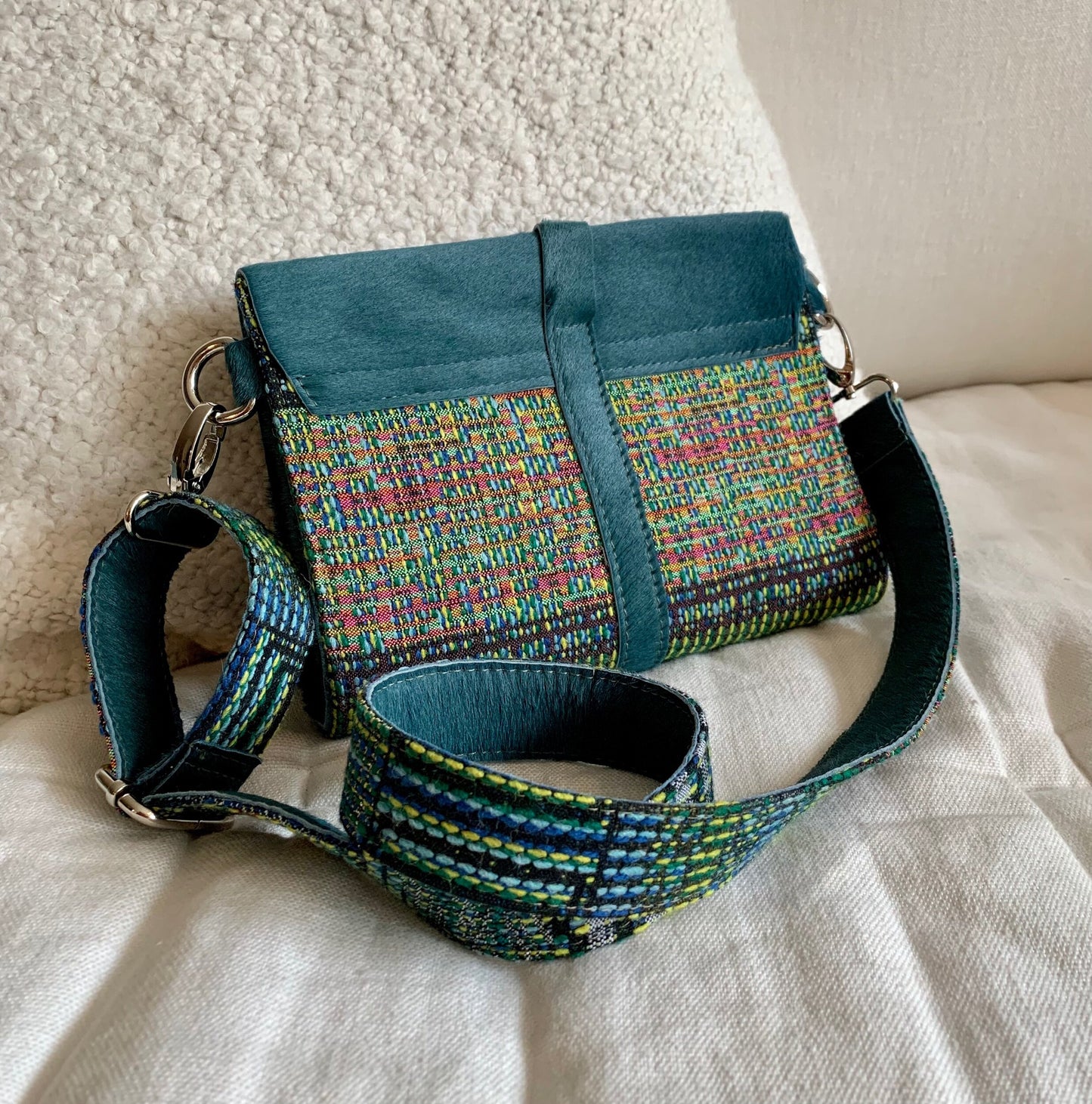 Unique Crossbody pony satchel bag, Go Green