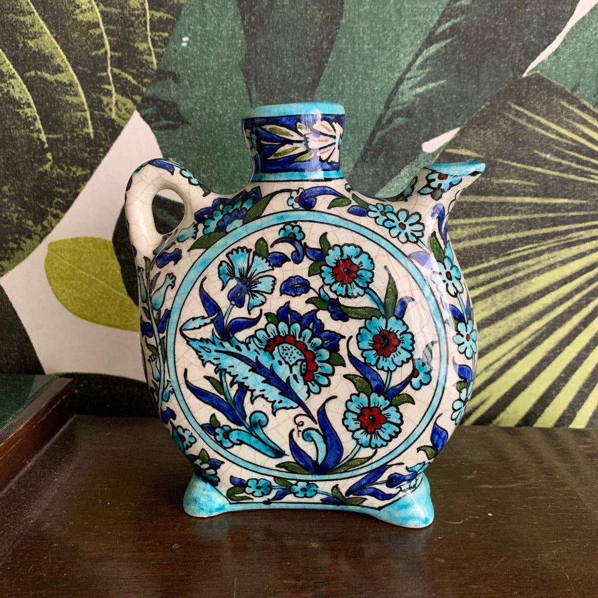 Hand-painted Glazed Ceramic Gourde