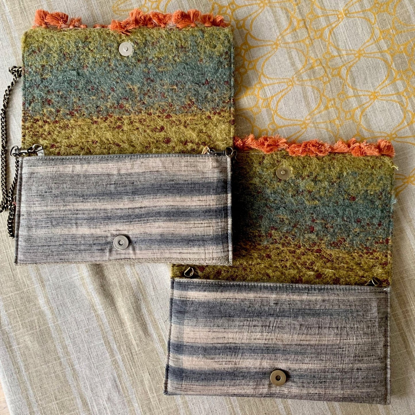 Indian silk clutch with embroideries