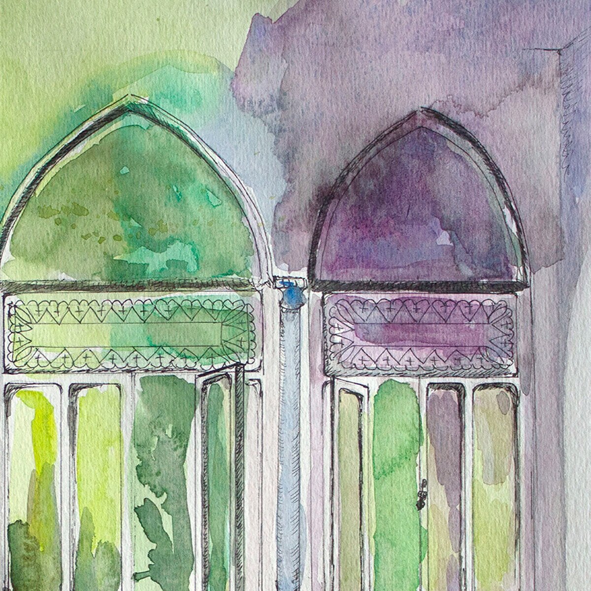 Watercolor reproduction "My own version of decay"