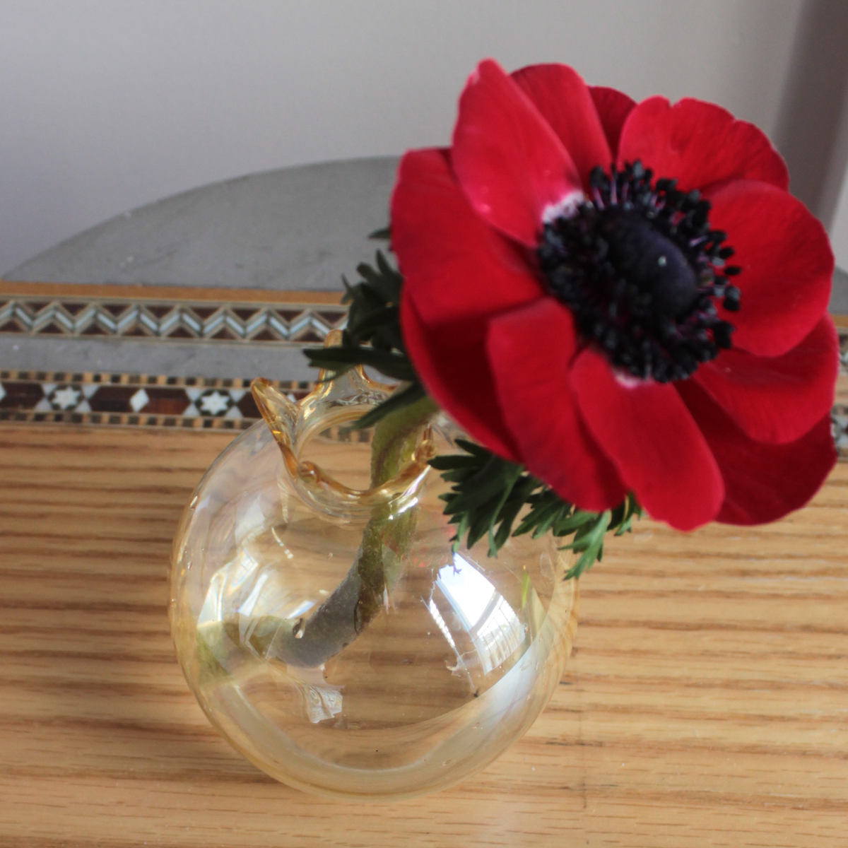 Hand-Blown Amber Pomegranate Glasses from Lebanon