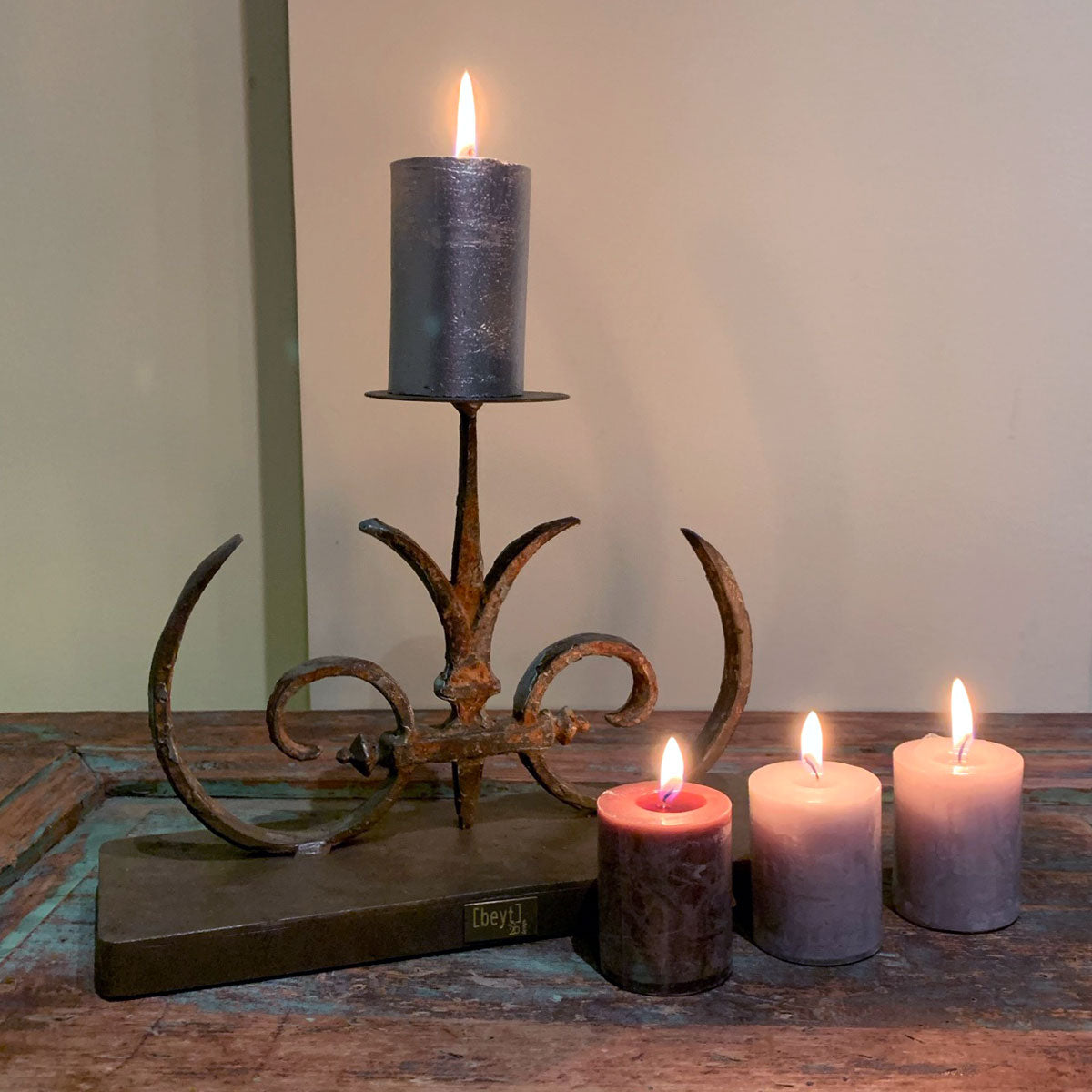 repurposed wrought iron candelabra