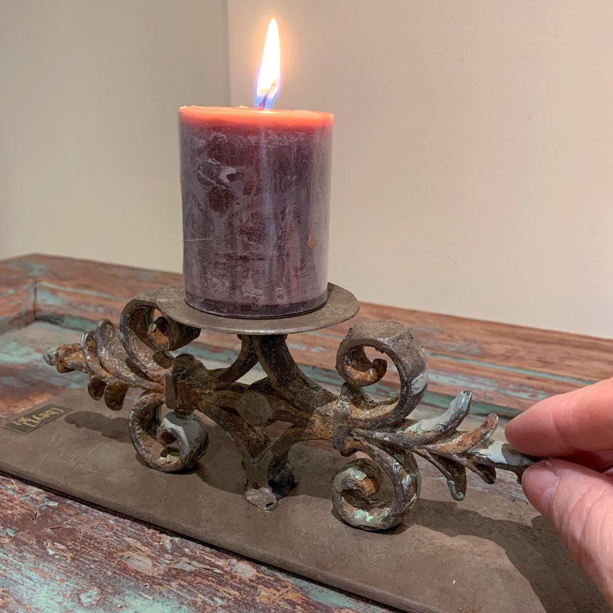 hand forged candle holder