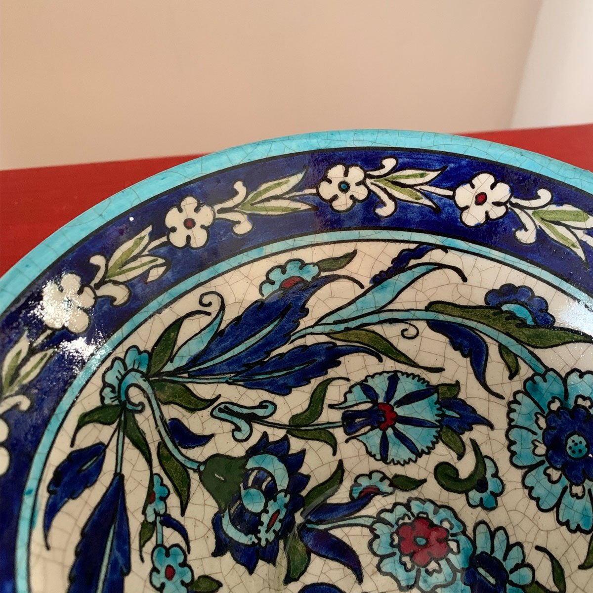 Hand-Painted Glazed Ceramic Bowl