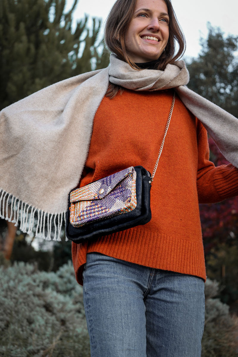 Unique shoulder cow skin bag Diamonds