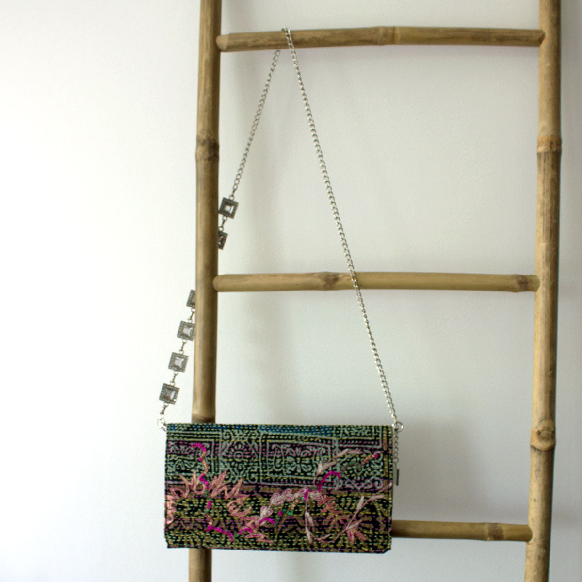 Vintage Kantha clutch Tutti frutti