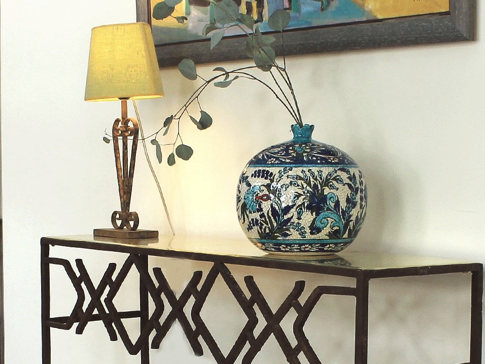 Hand-Painted Glazed Ceramic Pomegranate