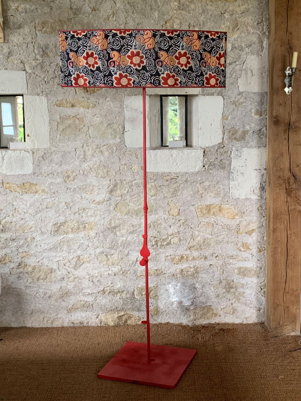 Lampadaire en fer forgé Cremone Rouge